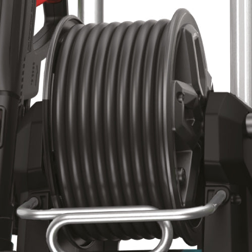 Tambur pentru furtun cu cadru ghidaj