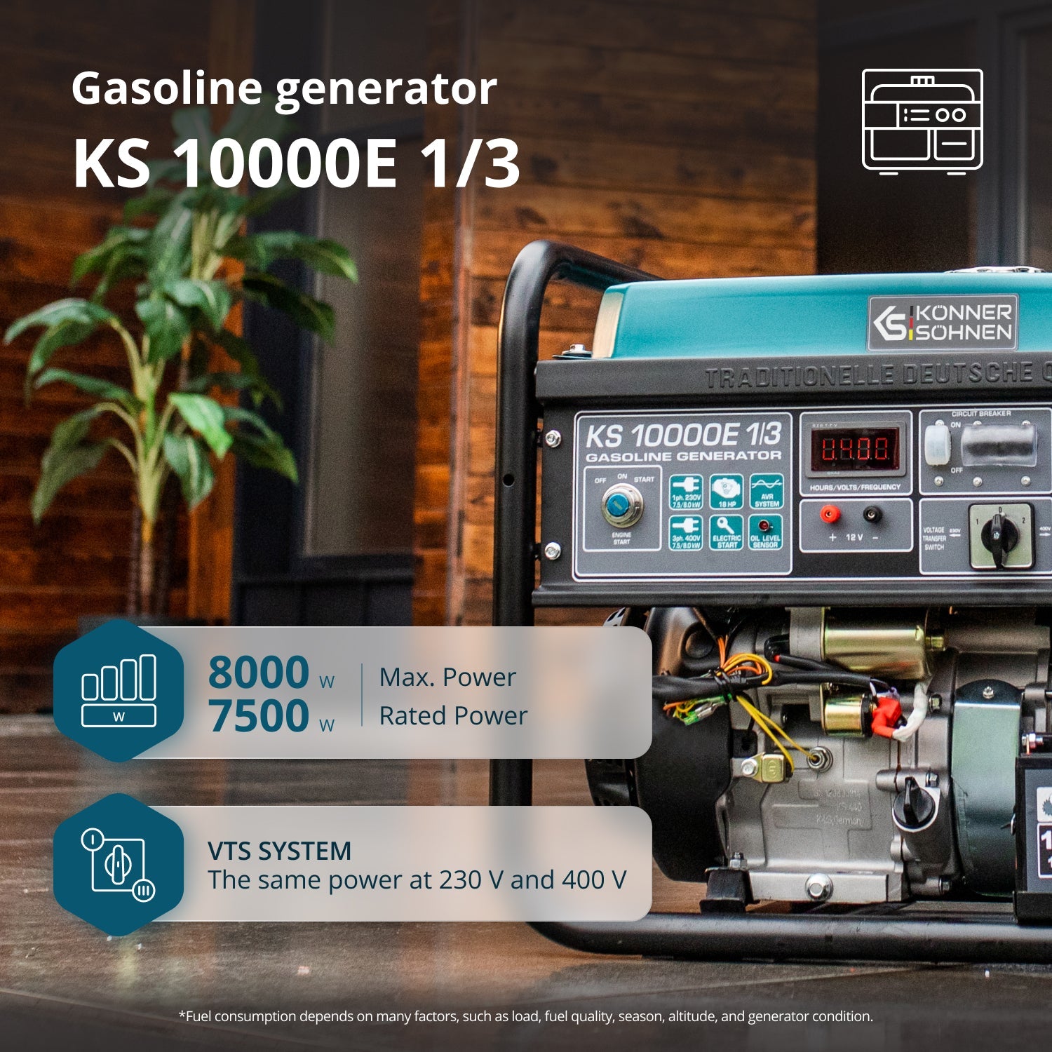 Gasoline generator "Könner & Söhnen" KS 10000E 1/3