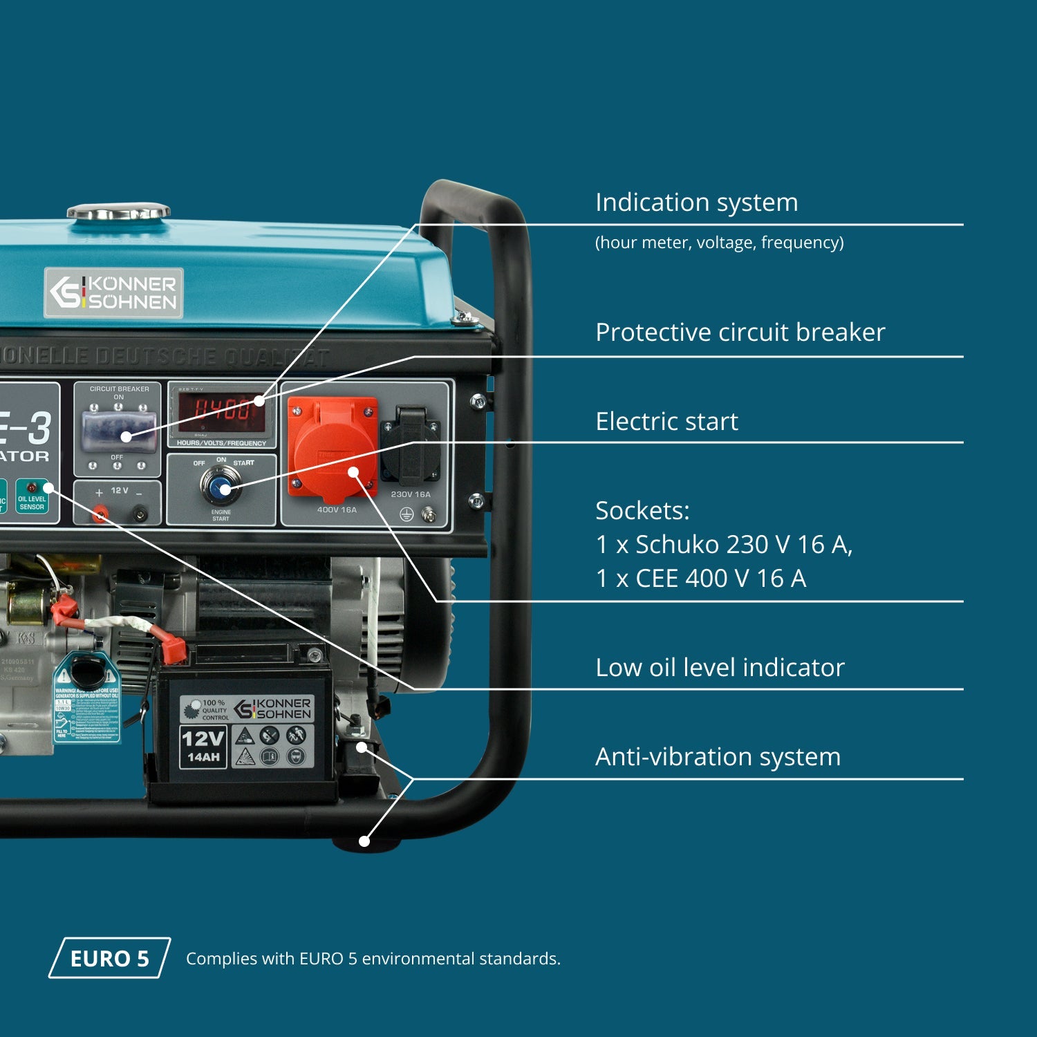 Gasoline generator "Könner & Söhnen" KS 10000E-3