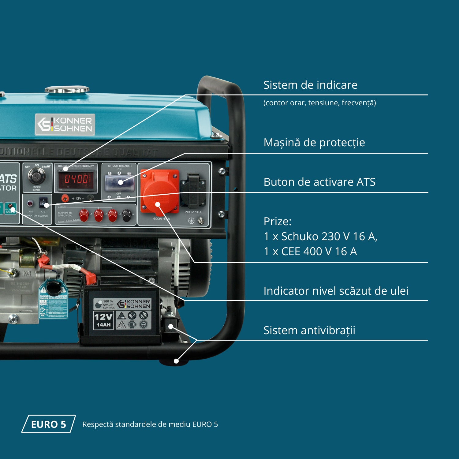 Generator pe benzina "Könner & Söhnen" KS 10000E-3 ATS