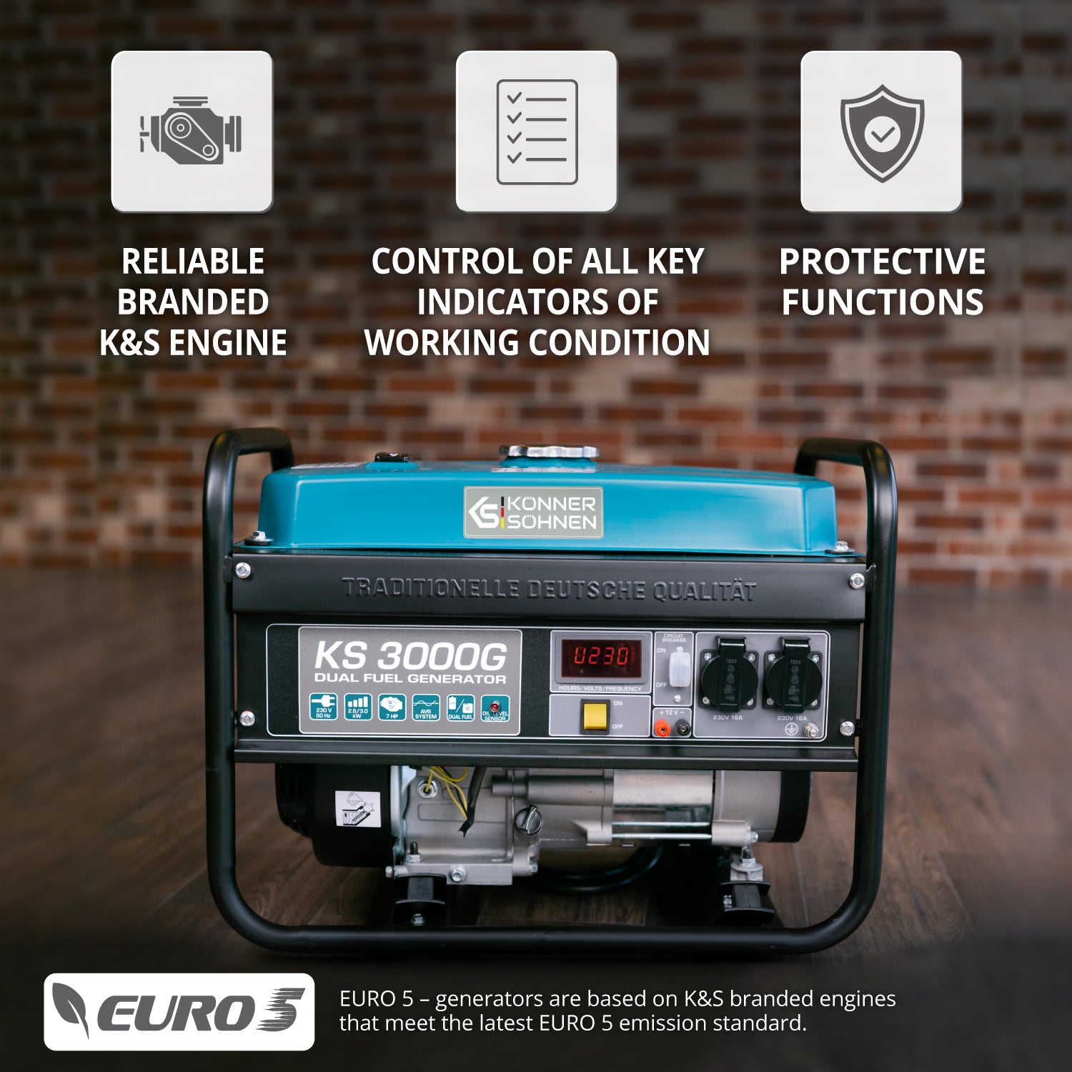 Generator pe gaz/benzina "Könner & Söhnen" KS 3000G