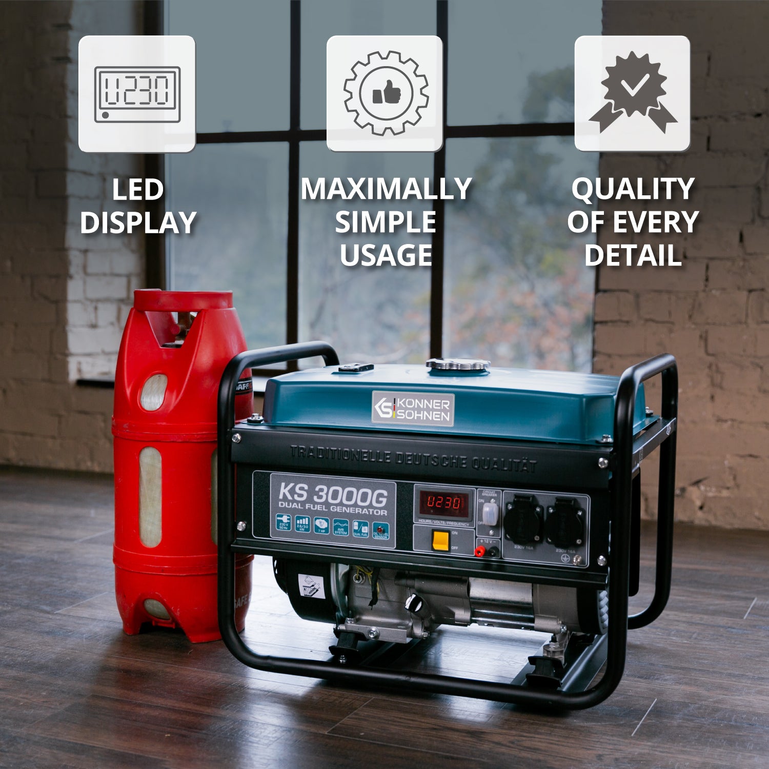 Generator pe gaz/benzina "Könner & Söhnen" KS 3000G
