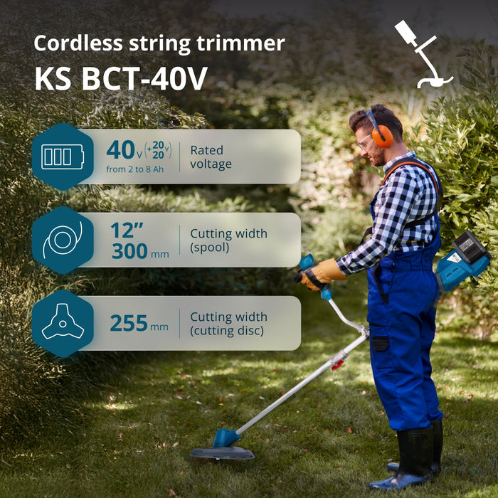 Trimmer de tuns iarbă fără fir KS BCT-40V