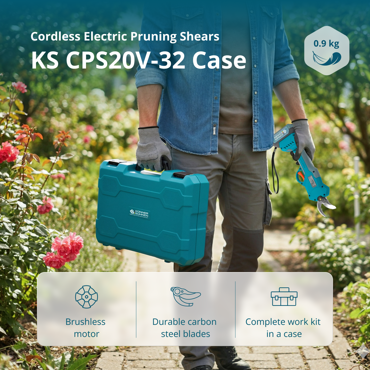 Cordless Electric Pruning Shears KS CPS20V-32 Case