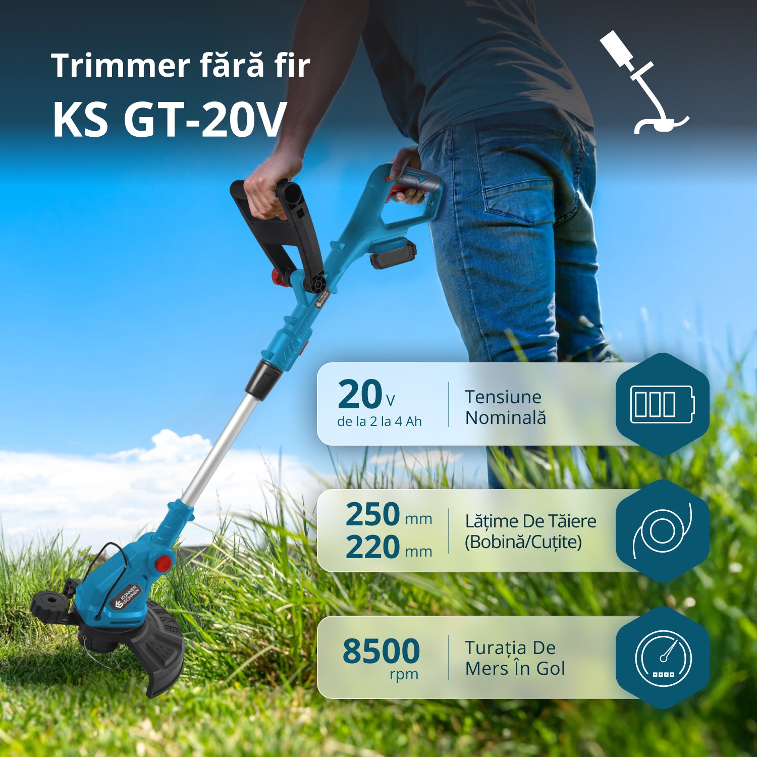 Trimmer pe acumulator KS GT-20V
