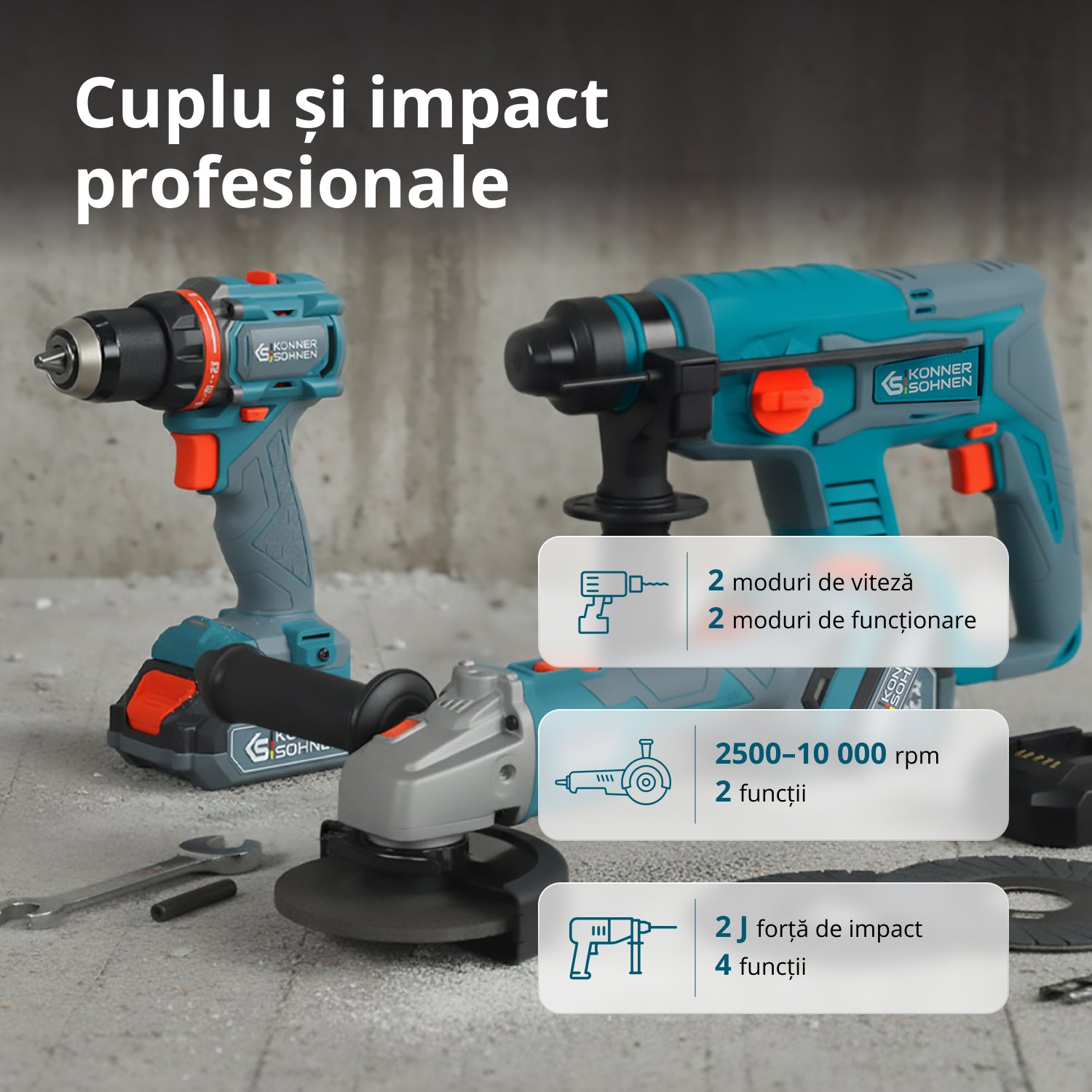 Set Master 3-in-1 fără fir KS RHAGD 20V SET 3