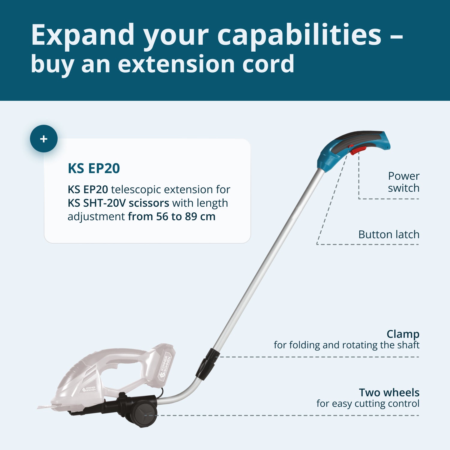 Telescopic Extension Pole for Trimmer KS EP20