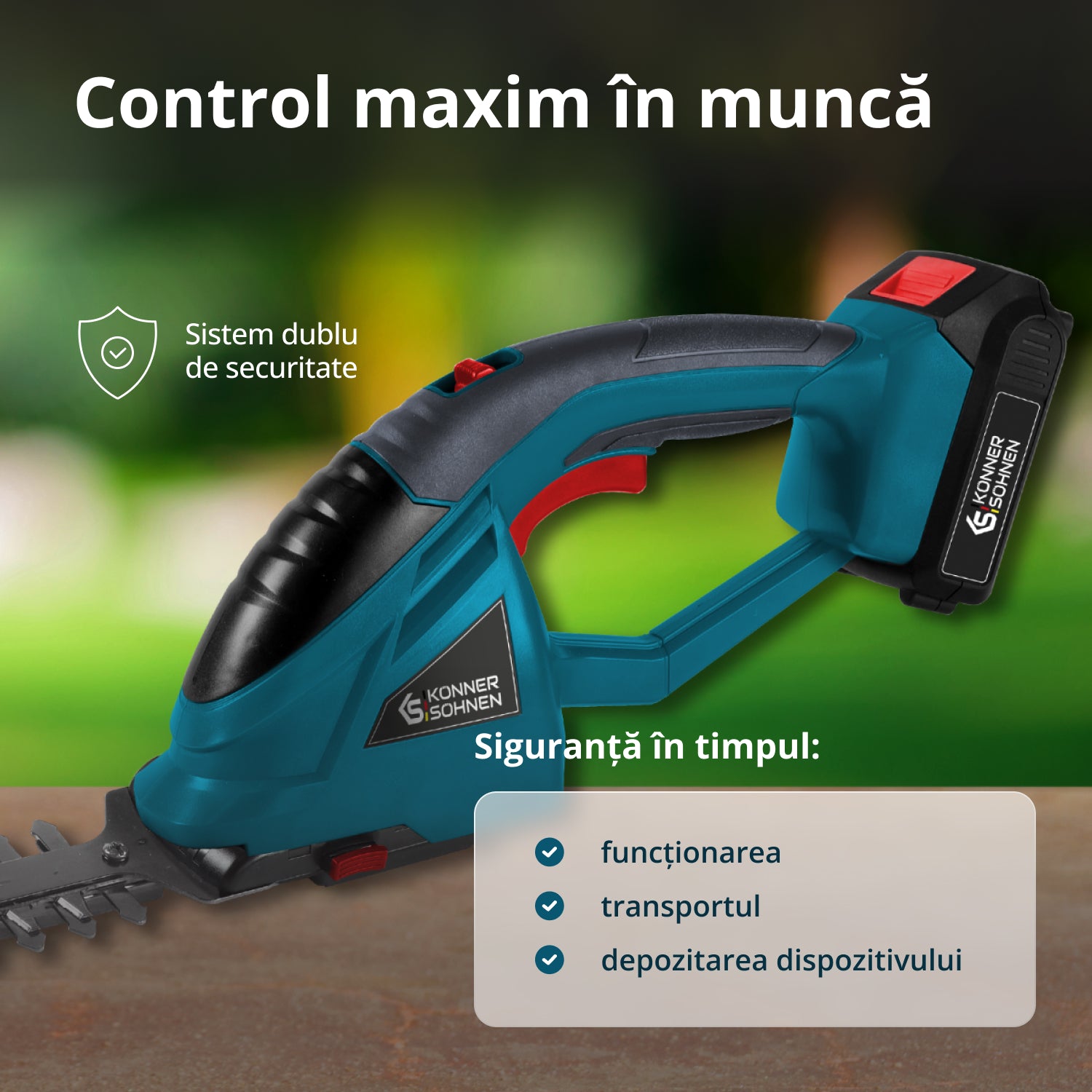 Foarfecă 2 în 1 pentru iarbã si gard viu cu acumulator KS SHT-20V