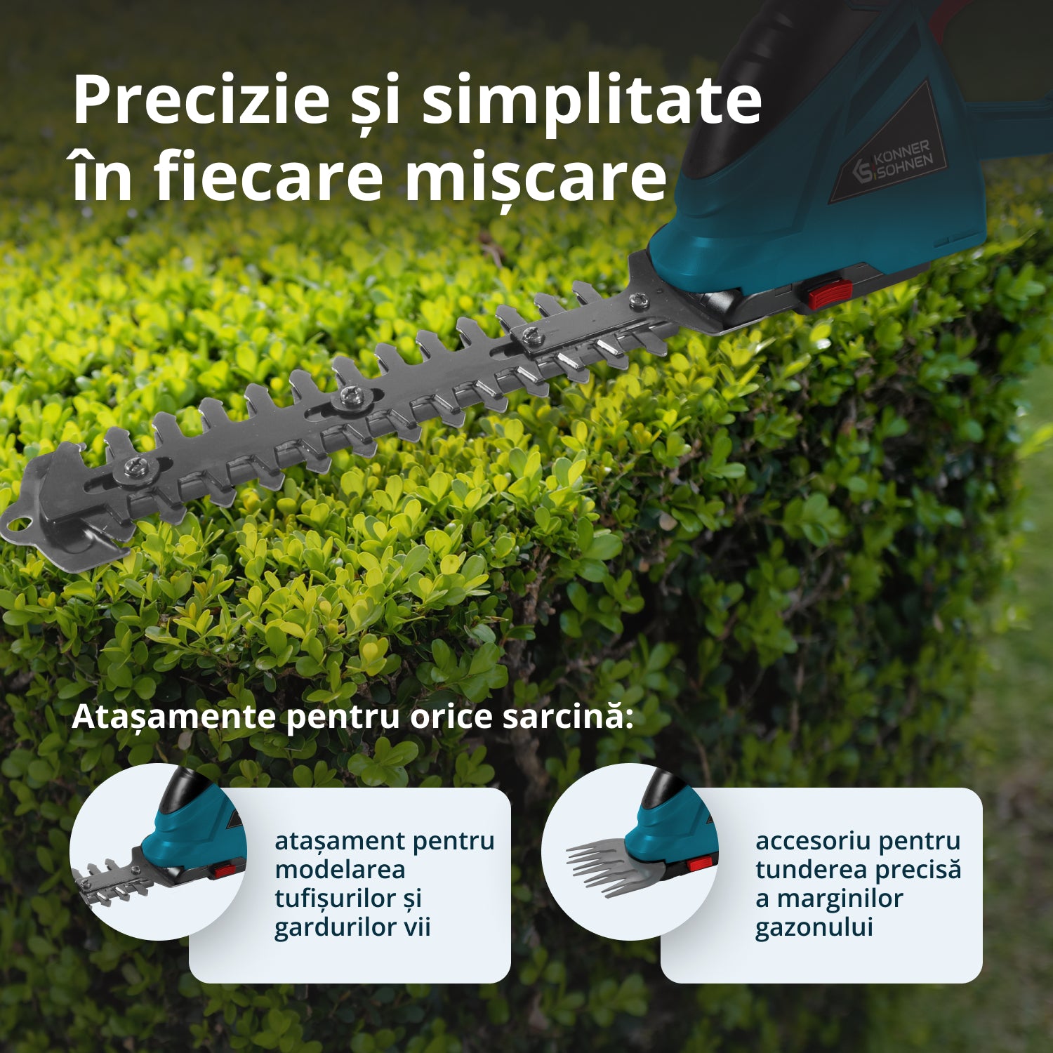 Foarfecă 2 în 1 pentru iarbã si gard viu cu acumulator KS SHT-20V