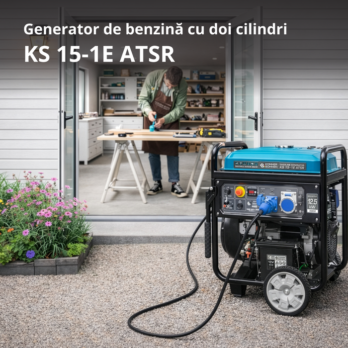 2 hengeres benzin generátor „Könner & Söhnen” KS 15-1E ATSR