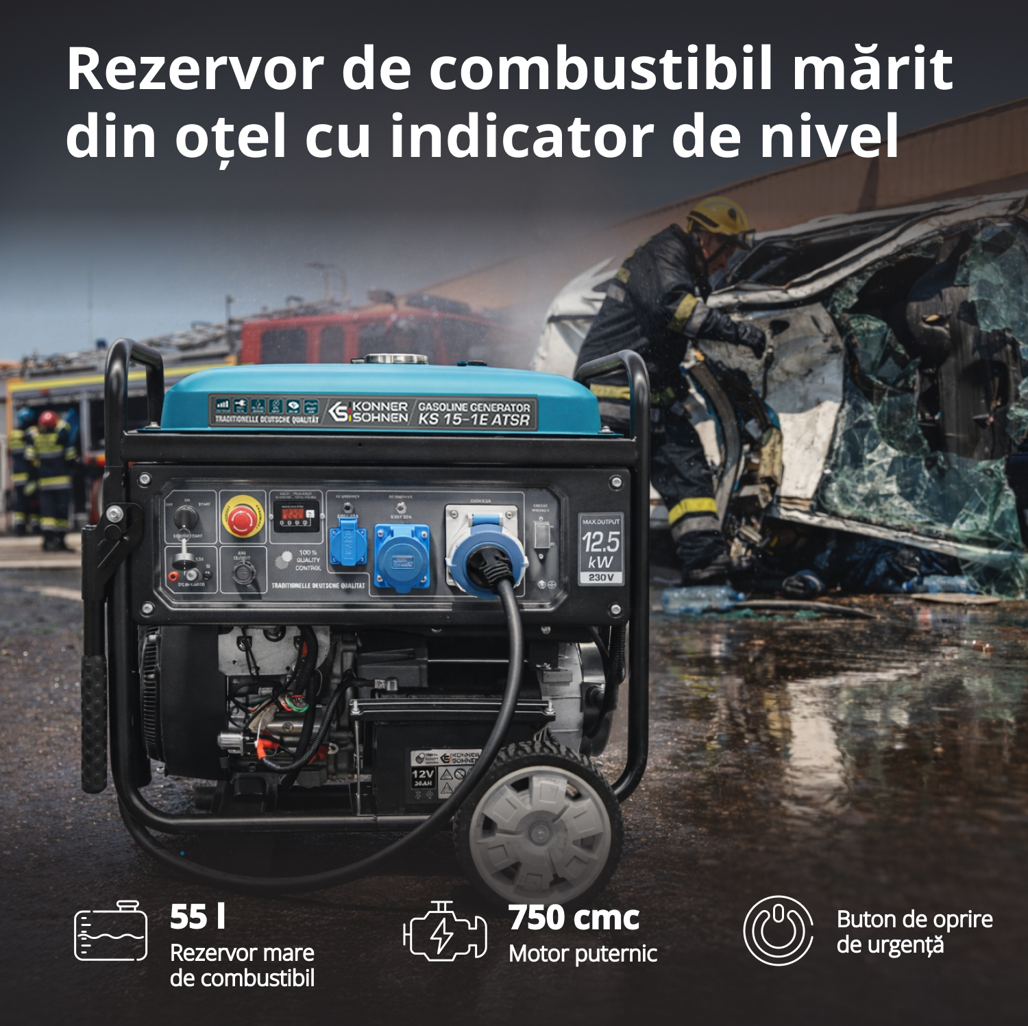 Generator pe benzina "Könner & Söhnen" KS 15-1E ATSR