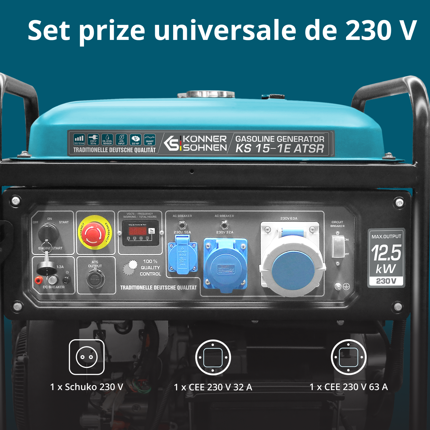 Generator pe benzina "Könner & Söhnen" KS 15-1E ATSR