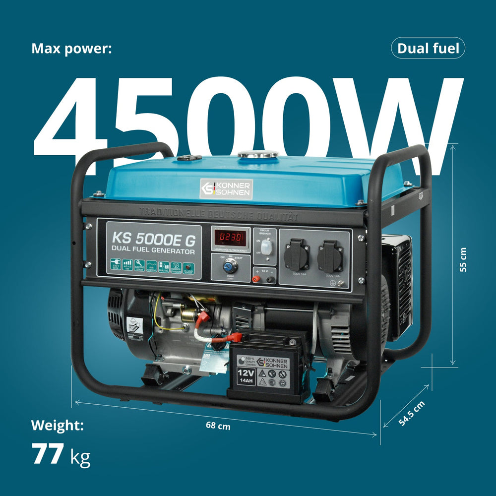 LPG/Gasoline Generator "Könner & Söhnen" KS 5000E G