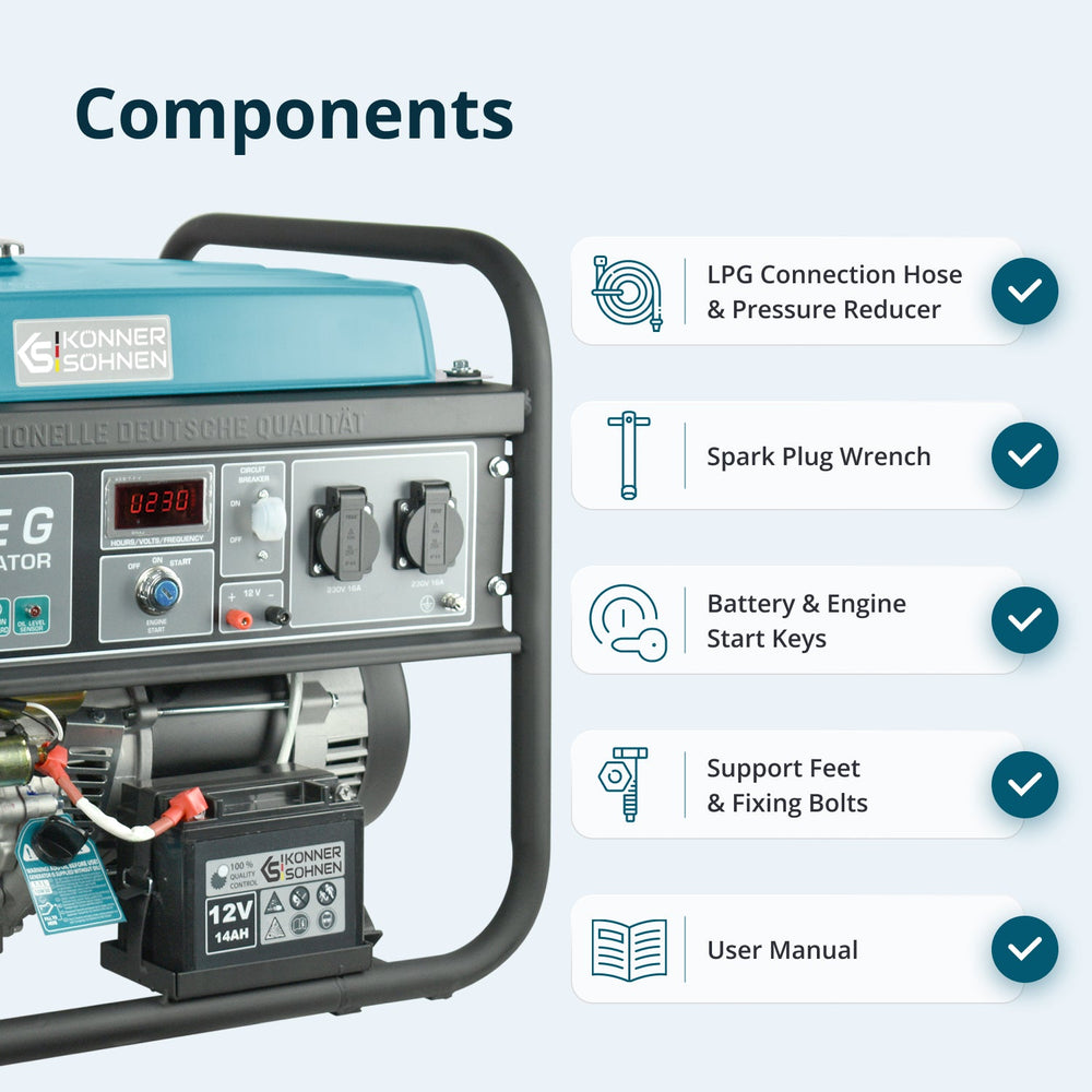 LPG/Gasoline Generator "Könner & Söhnen" KS 5000E G