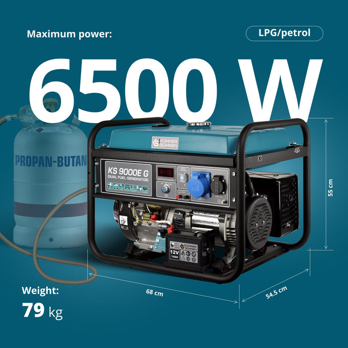 LPG/Gasoline Generator "Könner & Söhnen" KS 9000E G