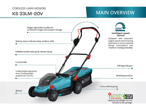 Mașină de tuns iarba fără fir KS 33LM-20V