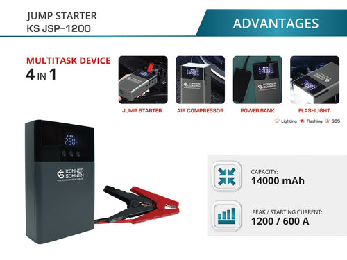 Starter auto cu compresor KS JSP-1200