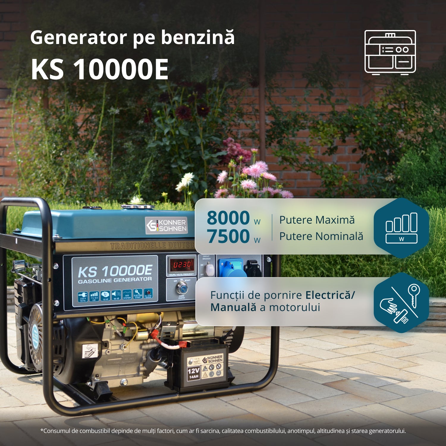 Benzingenerátor „Könner & Söhnen” KS 10000E