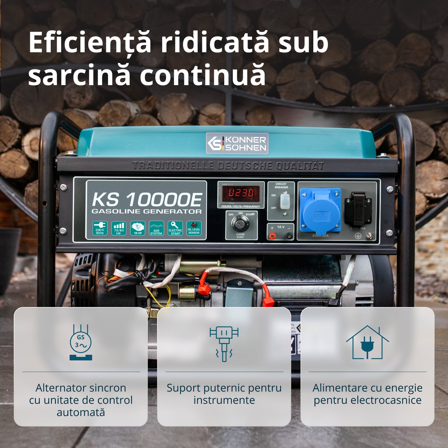 Benzingenerátor „Könner & Söhnen” KS 10000E