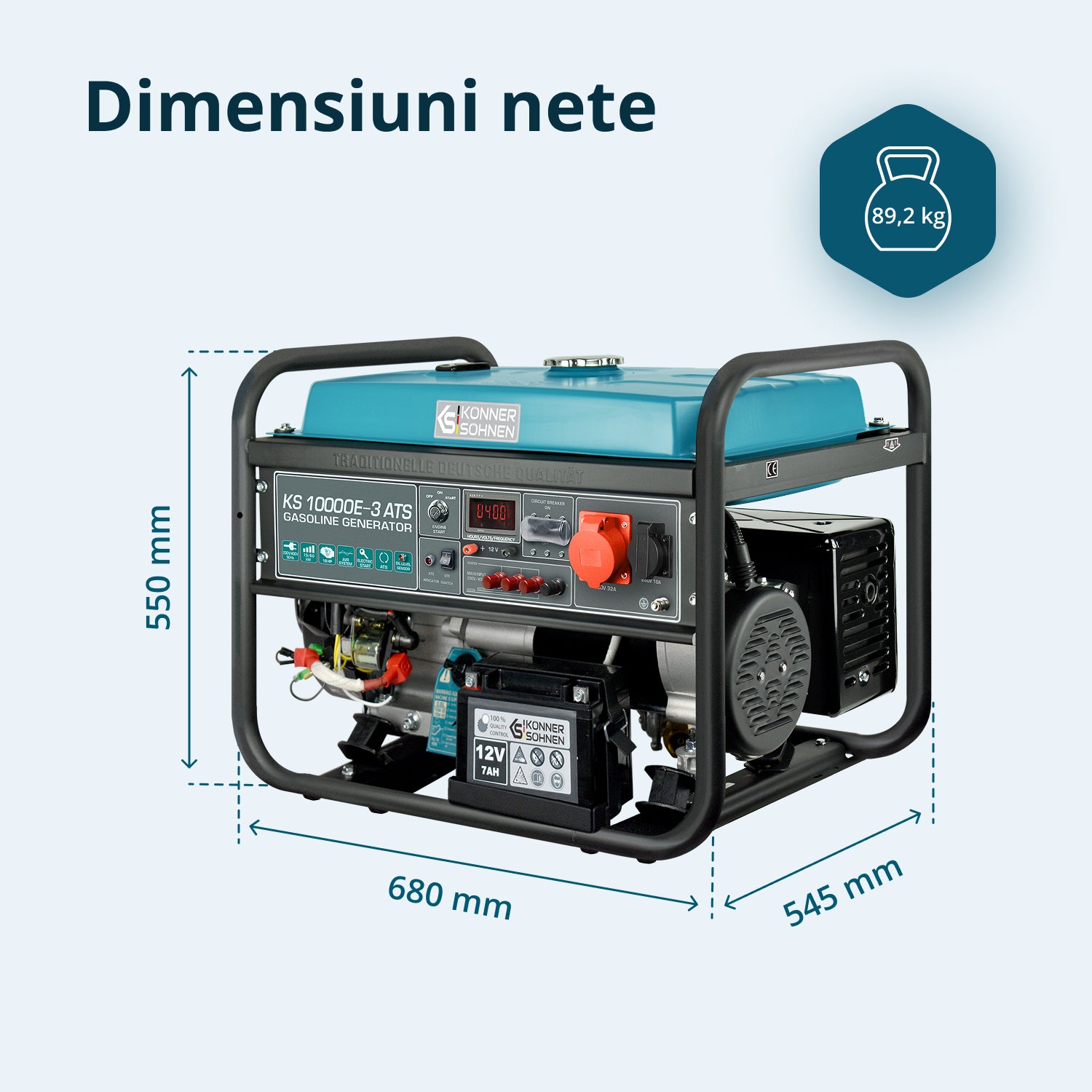 Benzingenerátor „Könner & Söhnen” KS 10000E-3 ATS