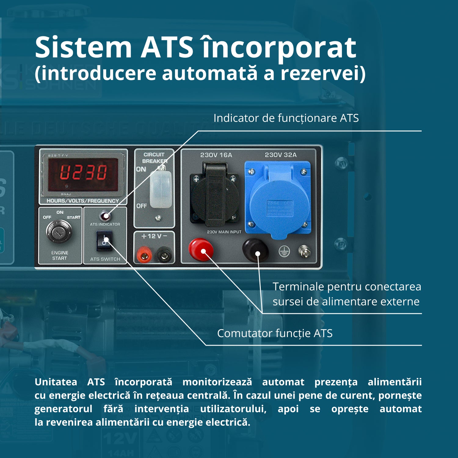 Benzingenerátor „Könner & Söhnen” KS 10000E ATS