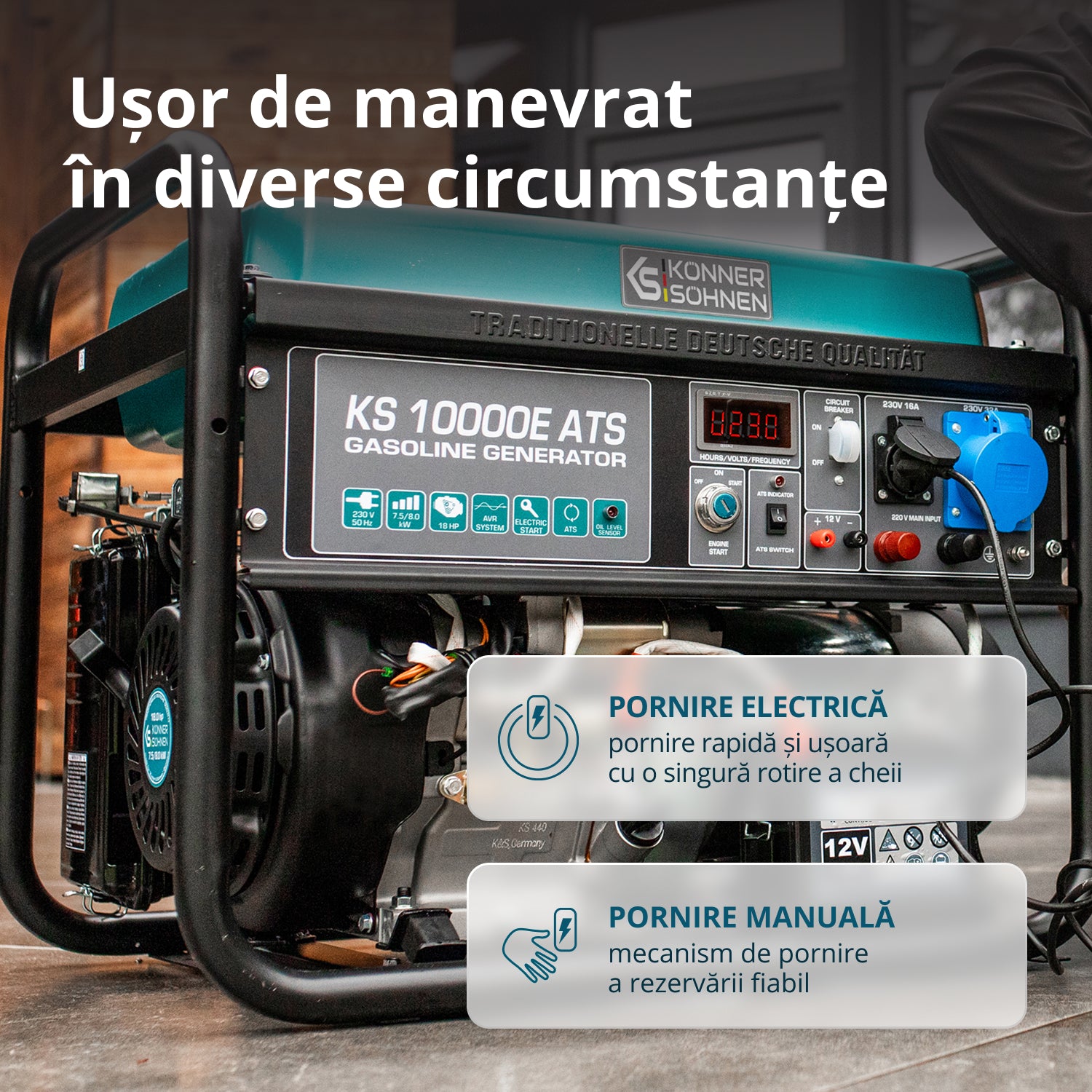 Benzingenerátor „Könner & Söhnen” KS 10000E ATS