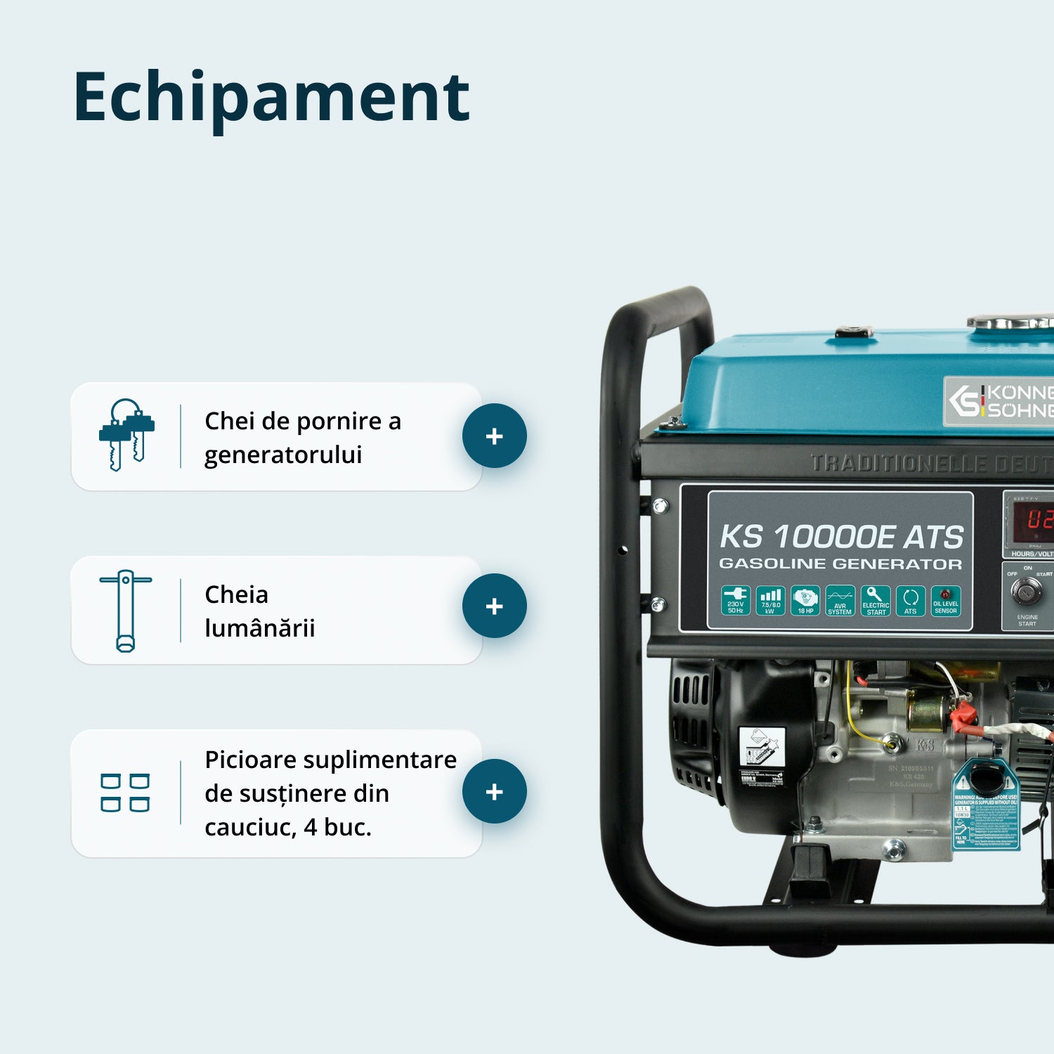 Benzingenerátor „Könner & Söhnen” KS 10000E ATS