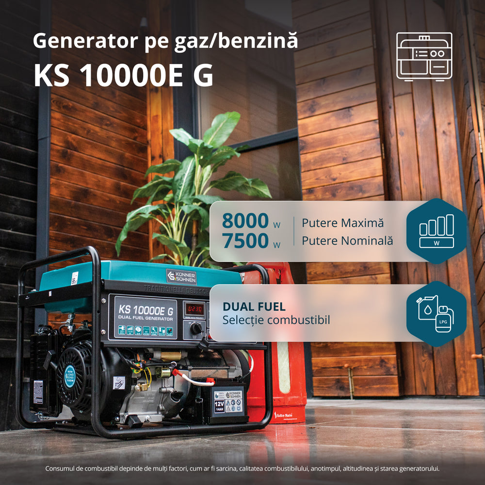 LPG/Benzin Generátor "Könner & Söhnen" KS 10000E G