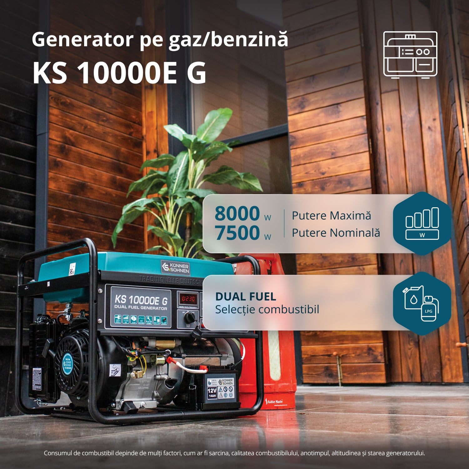 LPG/Benzin Generátor "Könner & Söhnen" KS 10000E G