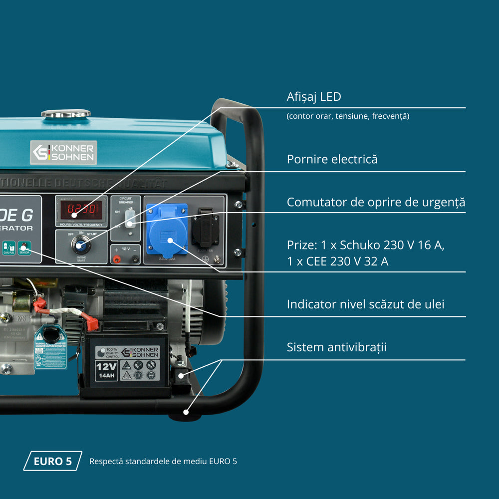 LPG/Benzin Generátor "Könner & Söhnen" KS 10000E G