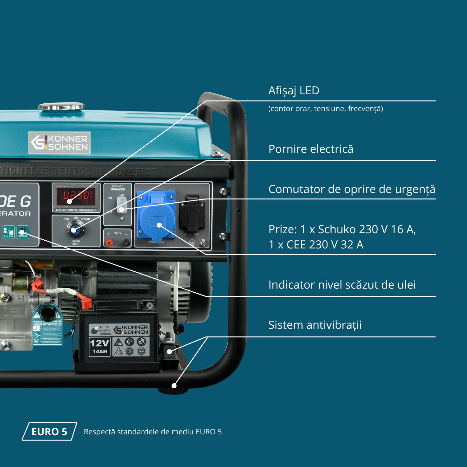 LPG/Benzin Generátor "Könner & Söhnen" KS 10000E G