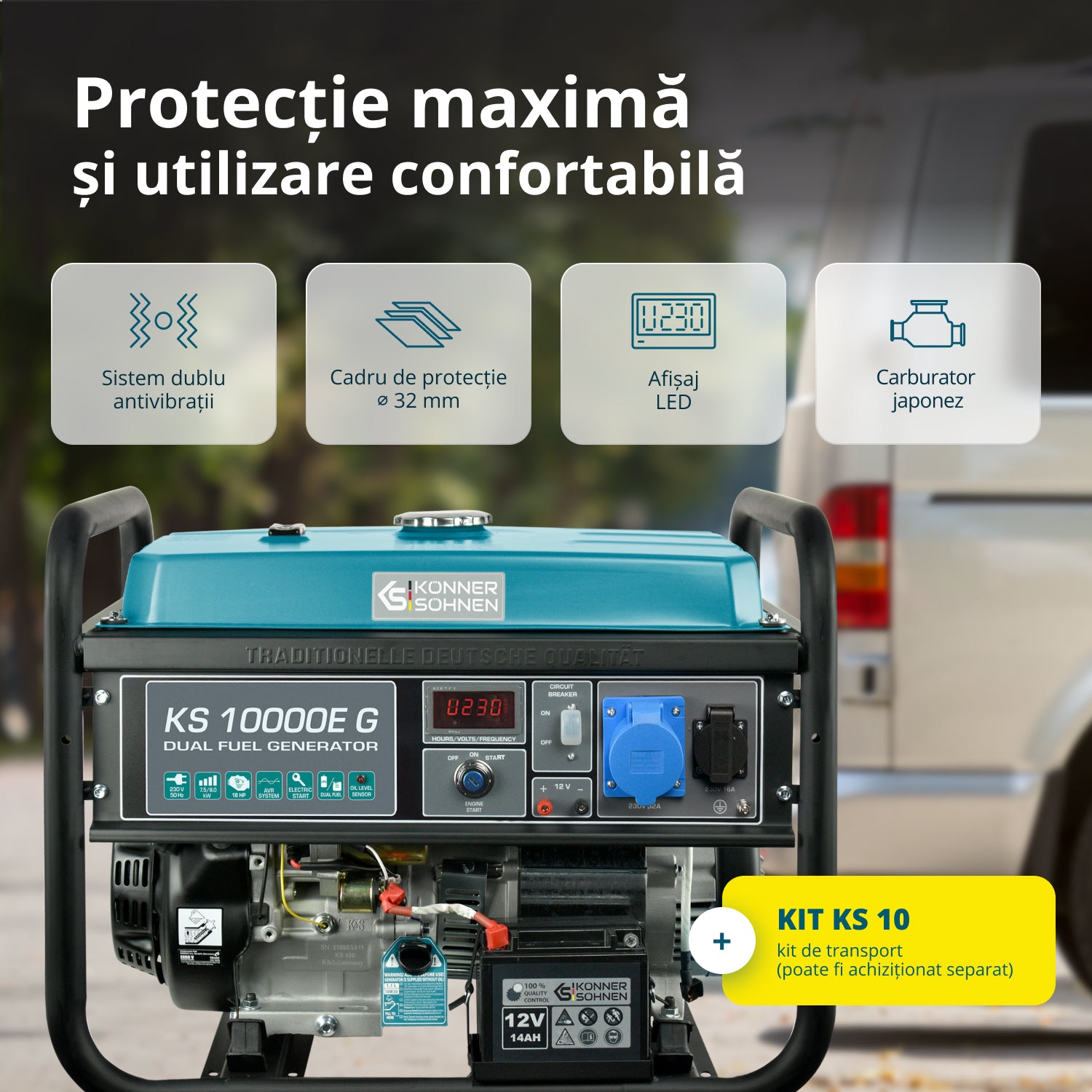 LPG/Benzin Generátor "Könner & Söhnen" KS 10000E G