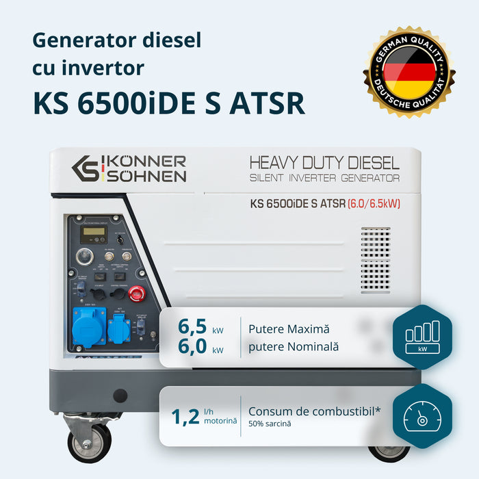 Generator invertor diesel în carcasă insonorizată KS 6500iDE S ATSR