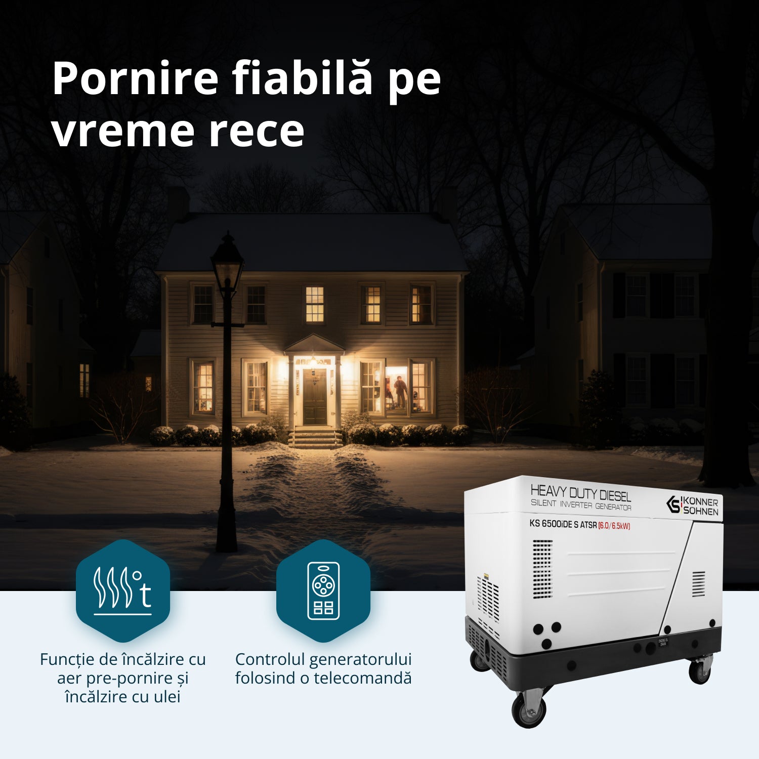 Generator invertor diesel în carcasă insonorizată KS 6500iDE S ATSR