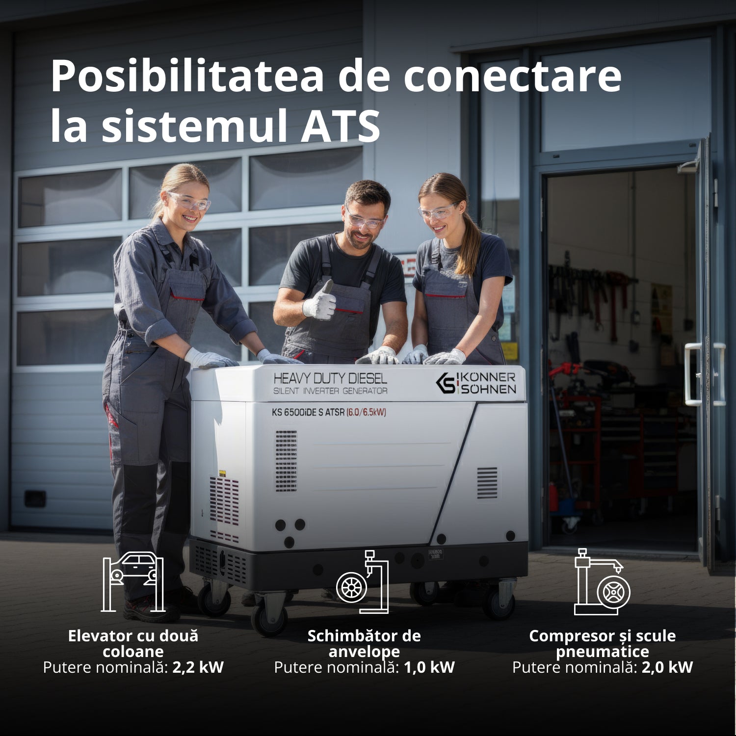 Generator invertor diesel în carcasă insonorizată KS 6500iDE S ATSR