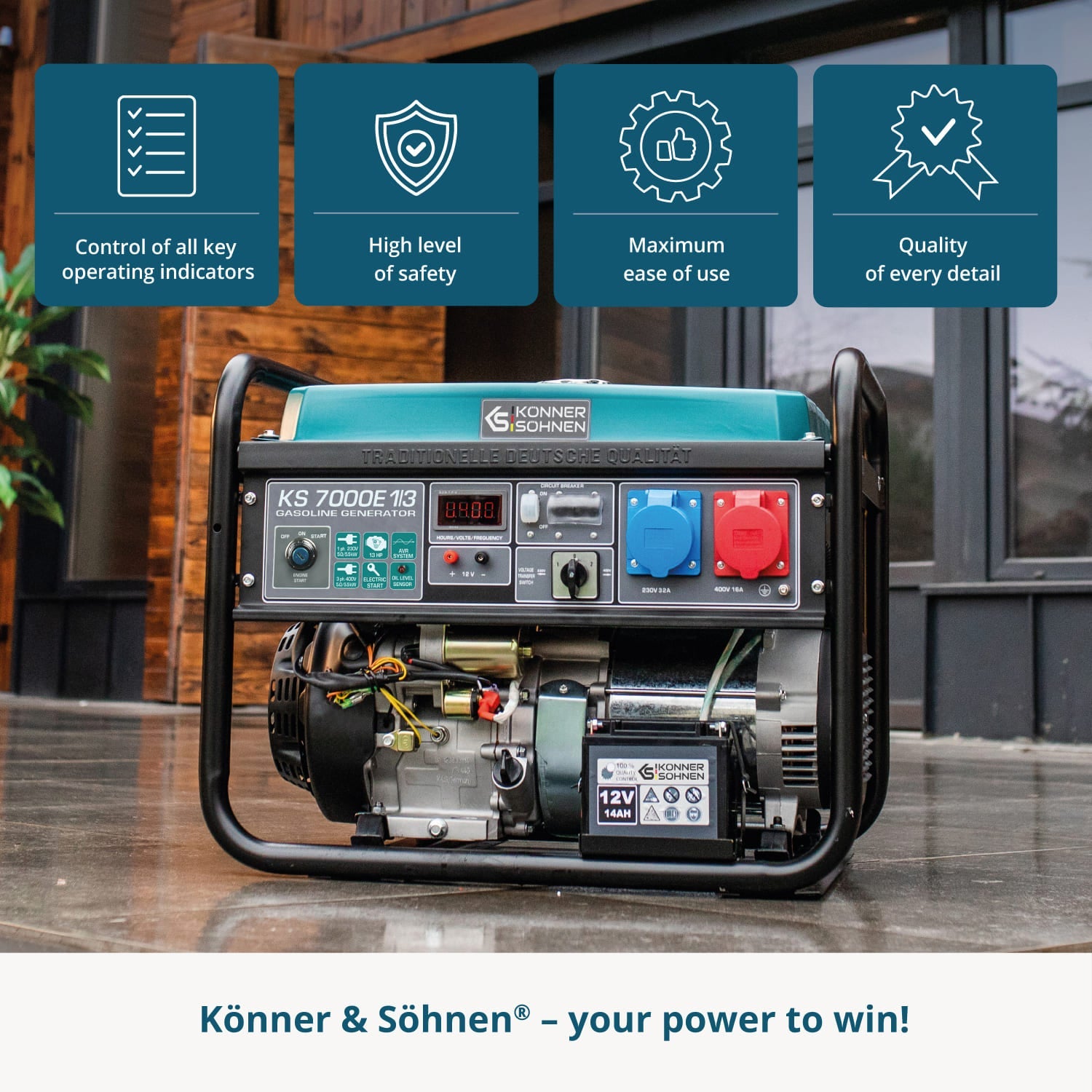 Gasoline generator "Könner & Söhnen" KS 7000E 1/3