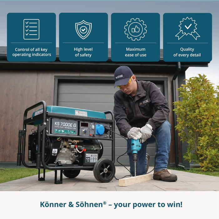 Generator pe gaz/benzina "Könner & Söhnen" KS 7000E G