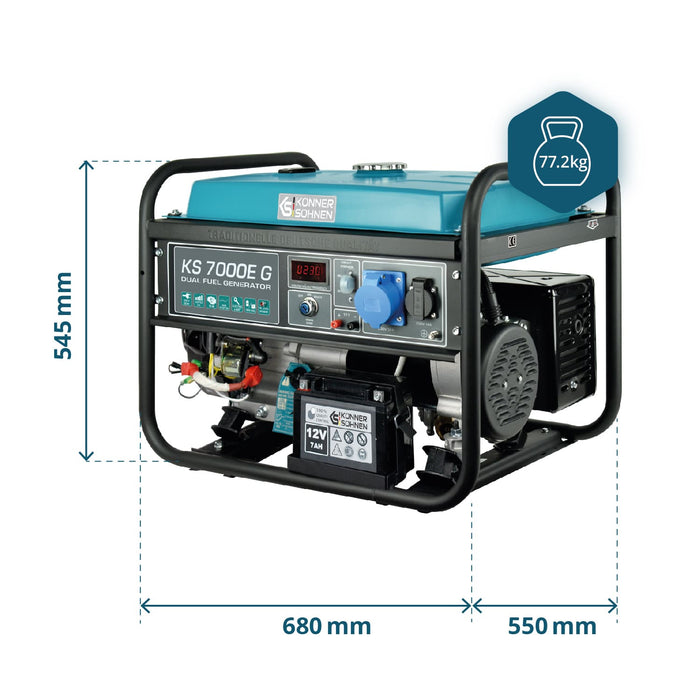 Generator pe gaz/benzina "Könner & Söhnen" KS 7000E G