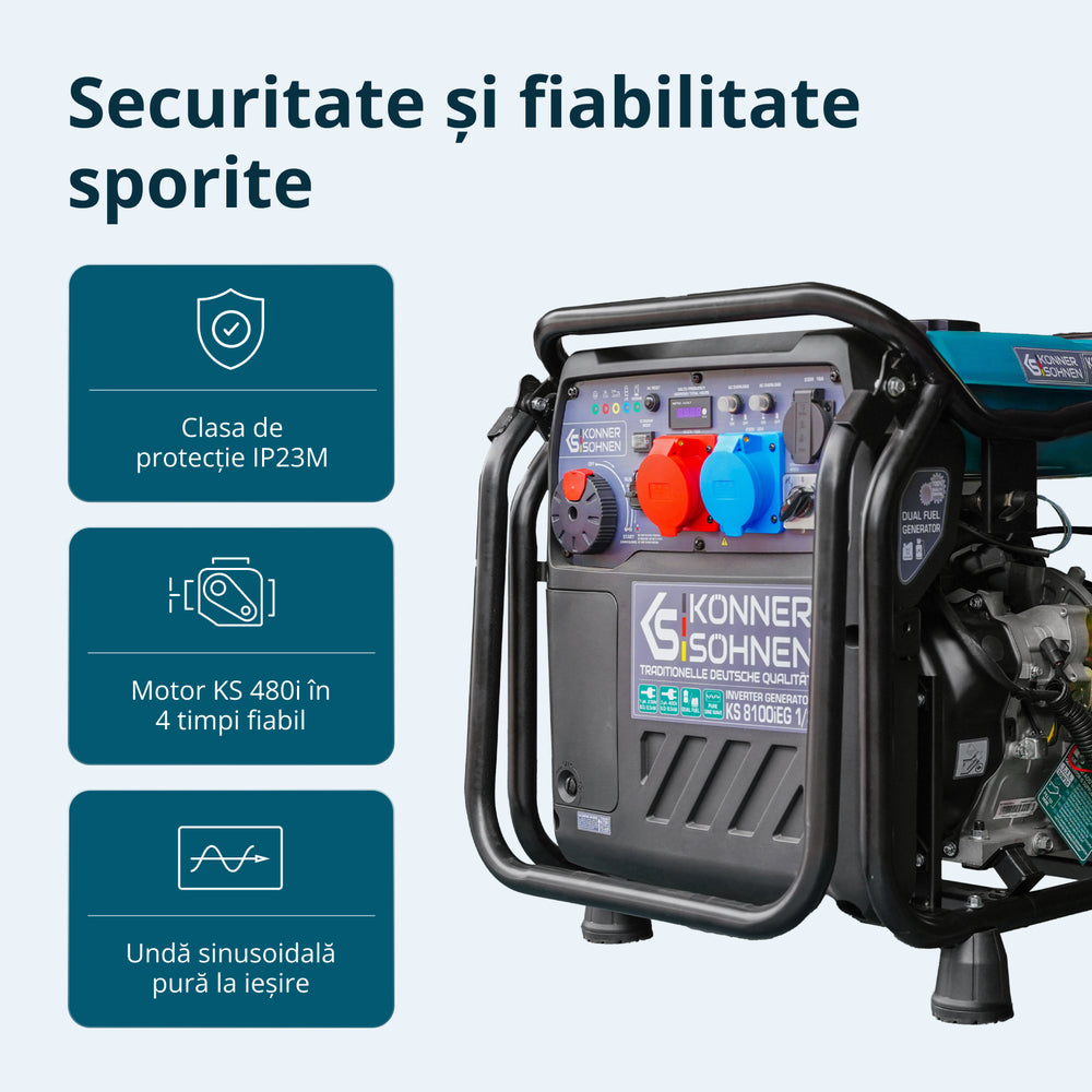 LPG/бензинов инверторен генератор KS 8100iEG 1/3