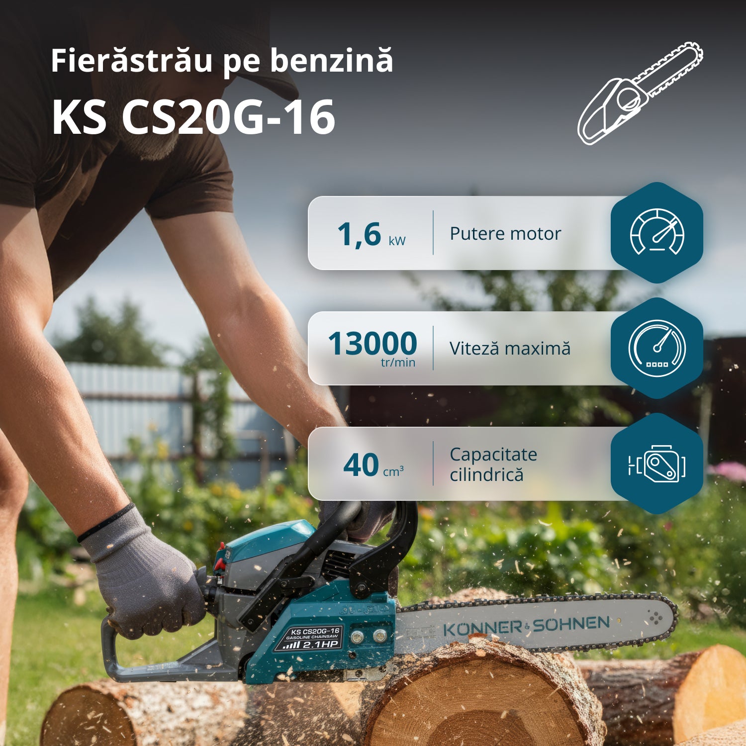 Drujbă pe benzină KS CS20G-16