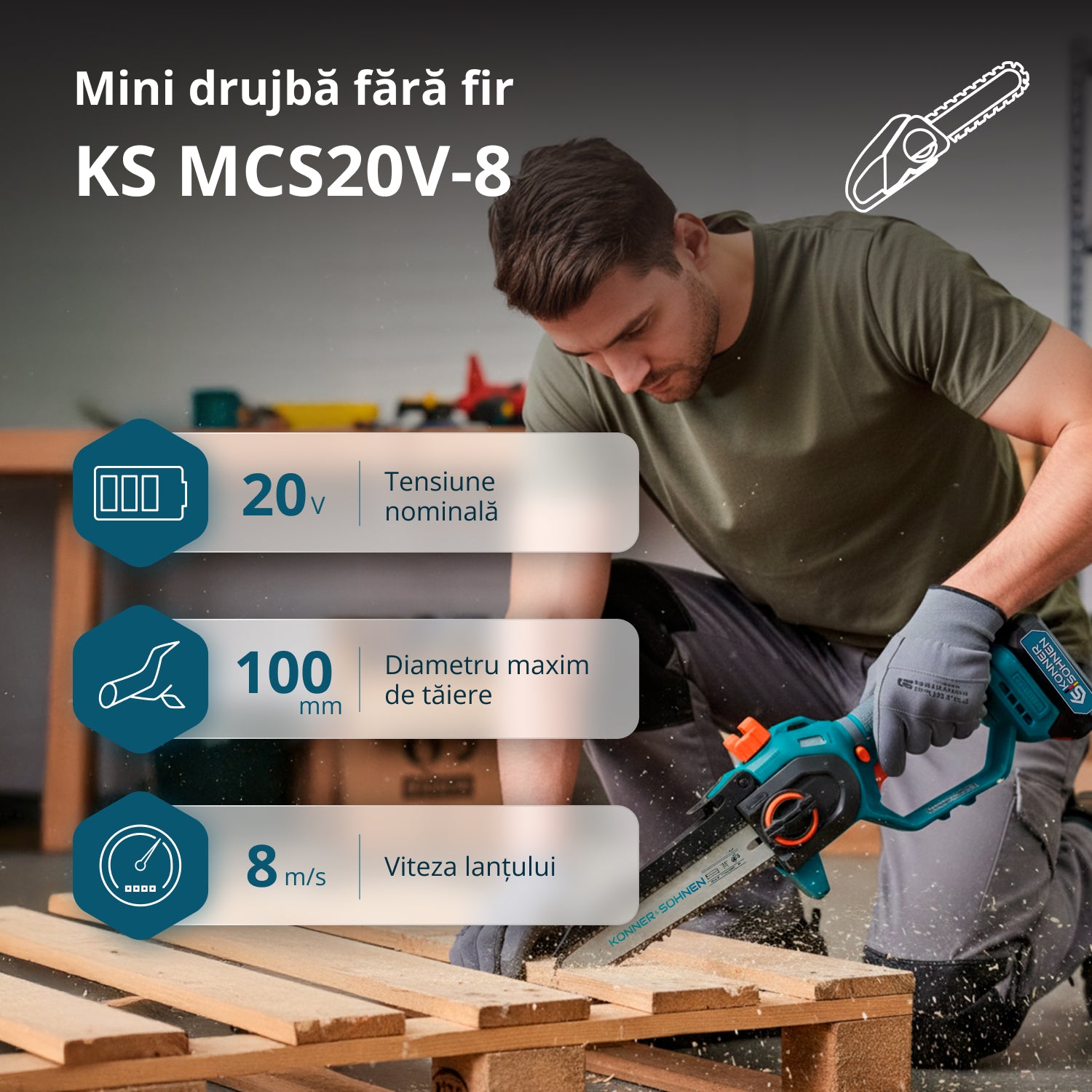 Ferăstrău cu acumulator KS MCS20V-8
