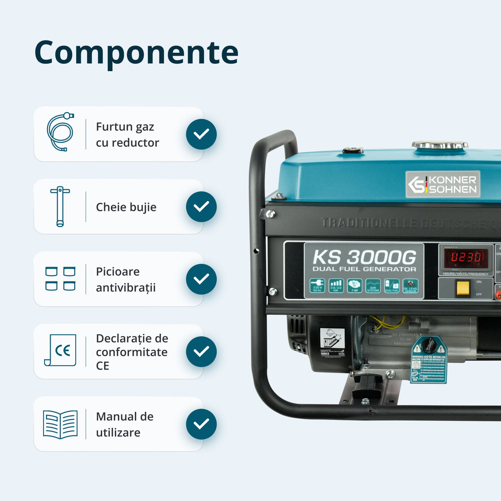 LPG/Бензинов генератор „Könner & Söhnen“ KS 3000G