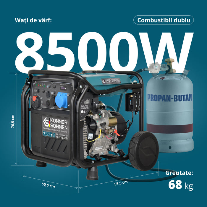LPG/benzin inverter generátor KS 8100iEG