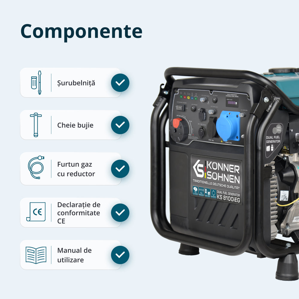 LPG/benzin inverter generátor KS 8100iEG