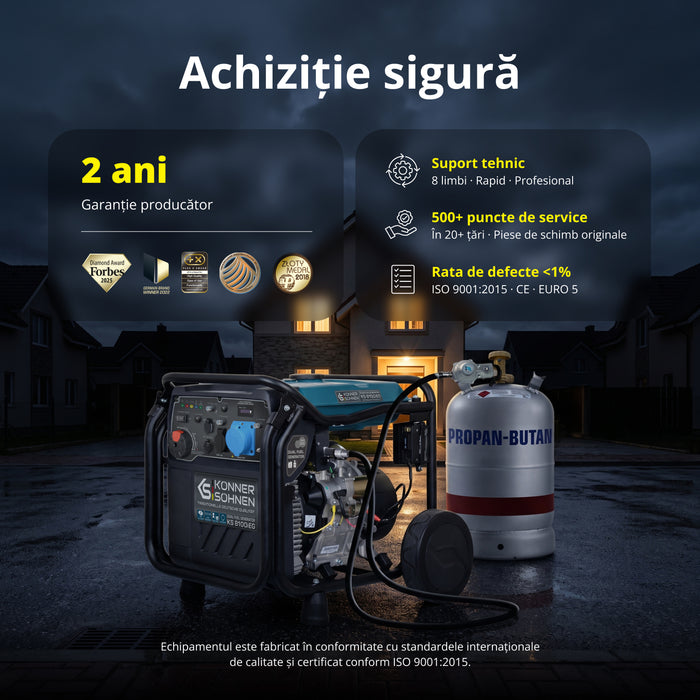 LPG/benzin inverter generátor KS 8100iEG